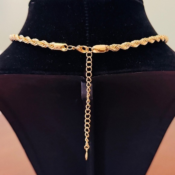 Mayamar 24K Gold Twisted Rope Chain Necklace | Boho Luxe - Picture 3 of 5